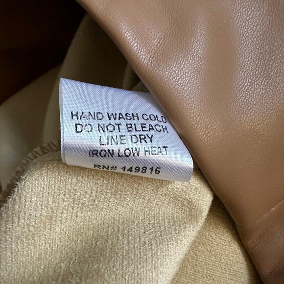 LBLC The Label Abby Faux Leather Mini Skirt Cognac - Picture 9 of 11